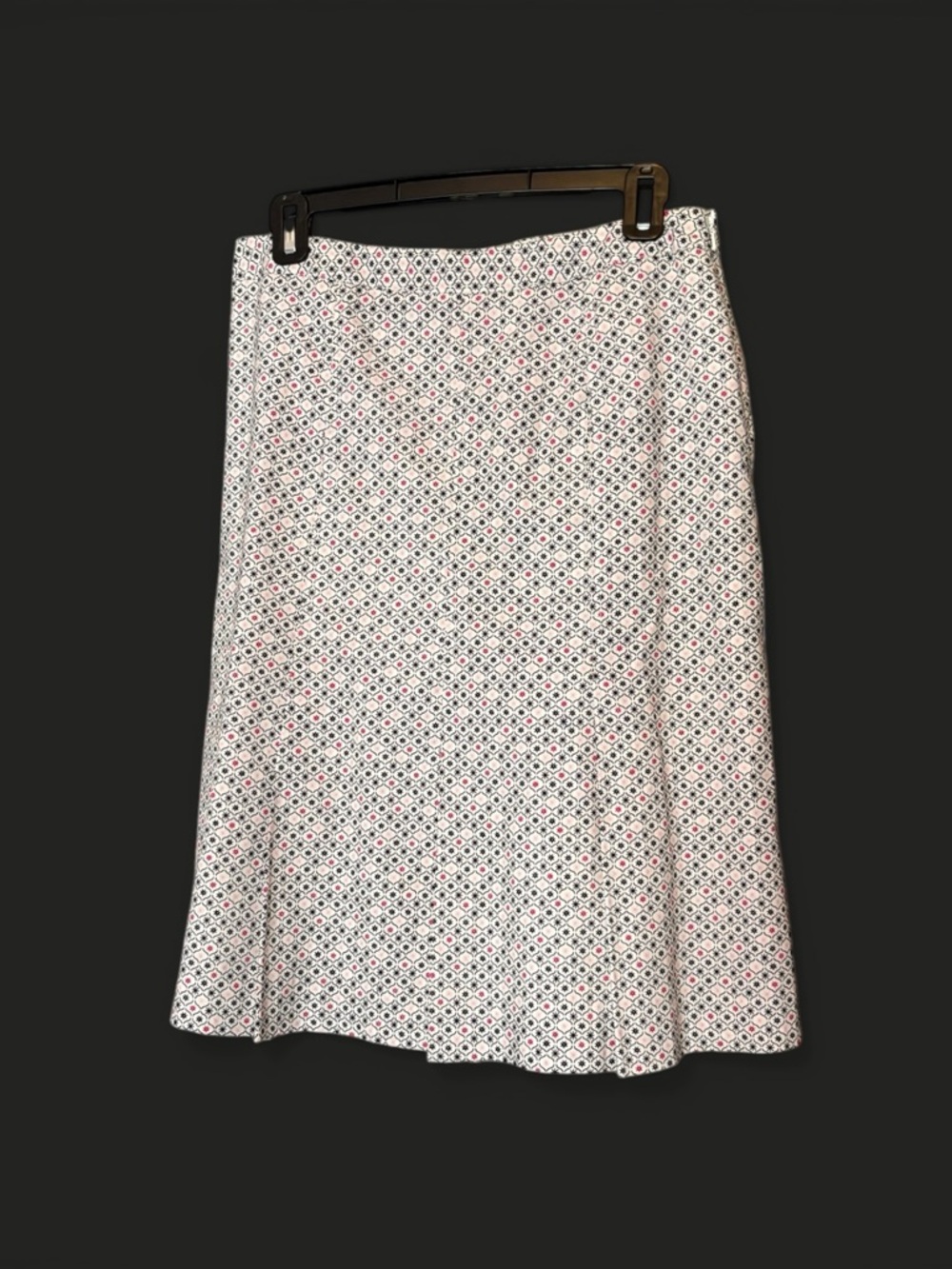 Oscar de la Renta Women's White Geometric Print A-Line Skirt